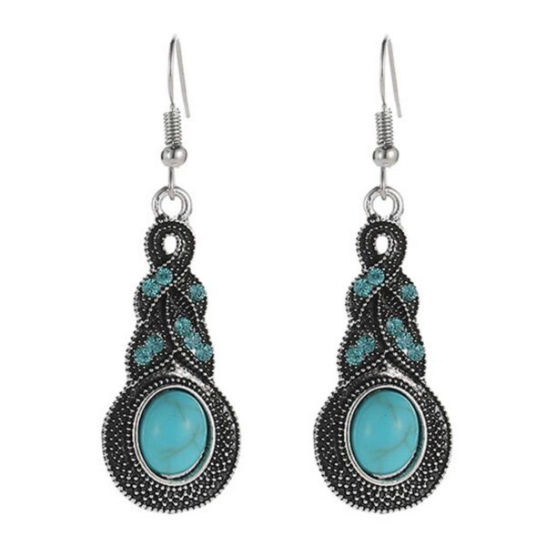 Sukkhi Crystals from Swarovski Women's/Girls Drop Down Platinum Plated Brass Tribal Earring (Silver, E81076) - Fast Shipping to USA & Canada