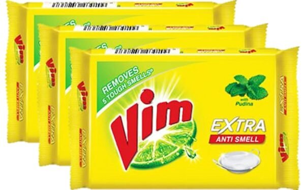 Vim Extra Anti Smell Dishwash Bar with Pudina, 110g (Pack of 3) - Fast Shipping to USA & Canada
