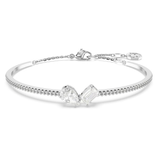 Swarovski Mesmera bangle, Mixed cuts, White, Rhodium plated - Fast Shipping to USA & Canada