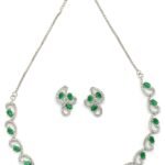 Sukkhi Western Rhodium Plated CZ Choker Necklace Set with Earrings - Fast Shipping to USA & Canada