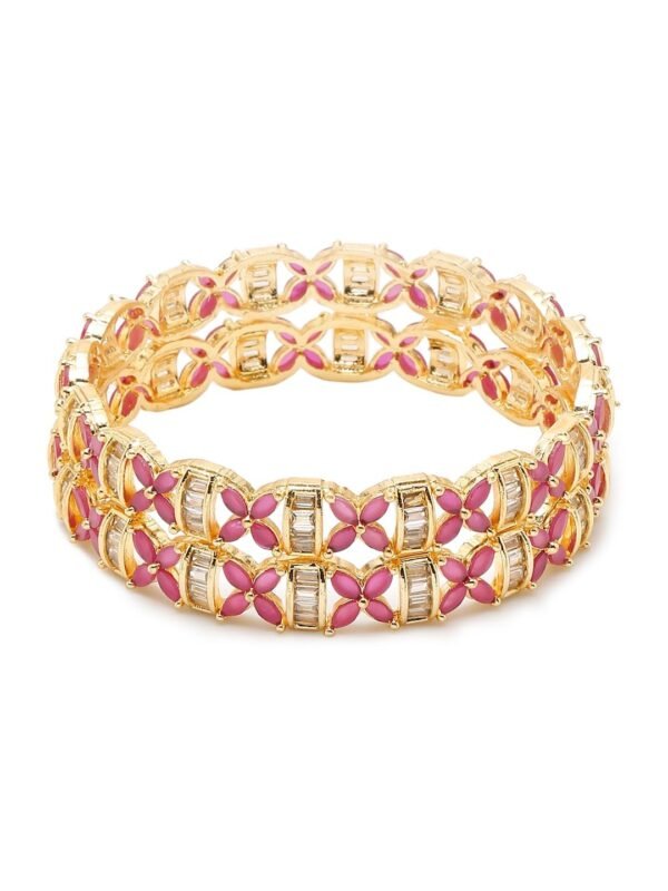 YouBella Jewellery for Women Celebrity Inspired Oxidised Gold Plated Ruby Bangles for Women and Girls (YBBN_92126) - Fast Shipping to USA & Canada