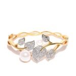 Priyaasi Floral American Diamond Gold Plated Bracelet for Girls/Womens - Fast Shipping to USA & Canada