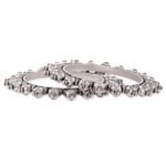 Rubans Womens Set Of 2 Silver-Plated Artisan-Crafted Oxidized Bangles - Fast Shipping to USA & Canada