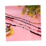 Fashion Frill Mens Designer Rakhis For Brother/Bhai/Bhabhi/Bhaiya Evil Eye Design Thread Rakhi For Brother Trendy Rakhi Rakshabandhan Special Rakhis Combo Of 4 - Fast Shipping to USA & Canada