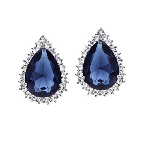 Ananth Jewels Swarovski Elements Crystal Waterdrop Zircon Platinum Plated Hoop Earrings Jewellery for Women by Ananth Jewels - Fast Shipping to USA & Canada