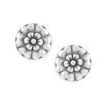 Rubans Oxidised Silver-Plated Floral Design Stud Earrings for Women & Girls - Fast Shipping to USA & Canada