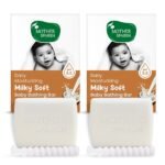 Mother Sparsh Moisturizing Milky Baby Bathing Soap Bar - 75gX2 | pH 5.5 with Milk, Coconut Oil and Vitamin E, Prevents Dryness & Rashes - Fast Shipping to USA & Canada