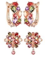 YouBella Jewellery Earrings for Women Combo Set of Two Multi-Color Crystal earings ear rings for Girls and Women - Fast Shipping to USA & Canada