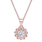 GIVA 925 Silver Rose Gold Sun Flower Pendant with Link Chain | Gifts for Girlfriend, Gifts for Women and Girls |With Certificate of Authenticity and 925 Stamp | 6 Month Warranty*
