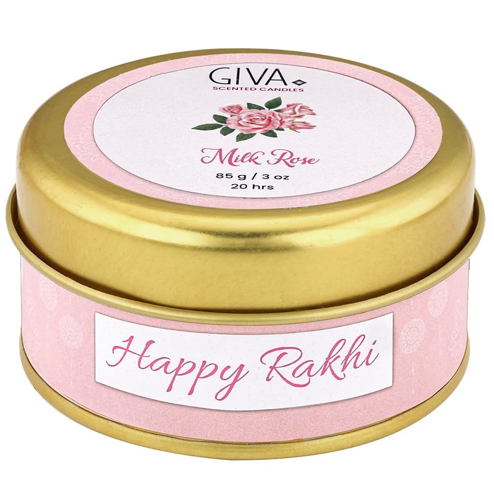 61HNMYgYARL.jpg GIVA Milk Rose Scented Rakhi Candle| Gifts for Women and Men - Image 1