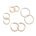 Gehena by Estele Fashion Jewellery Combo Hoop Earrings for Women: Gold Plated Modern Korean Style Lightweight(Set of 4)Circular Hoop Earrings-Elegant & Fashion-Forward for Girls/Women-ON-COM-003-BG ER - Fast Shipping to USA & Canada