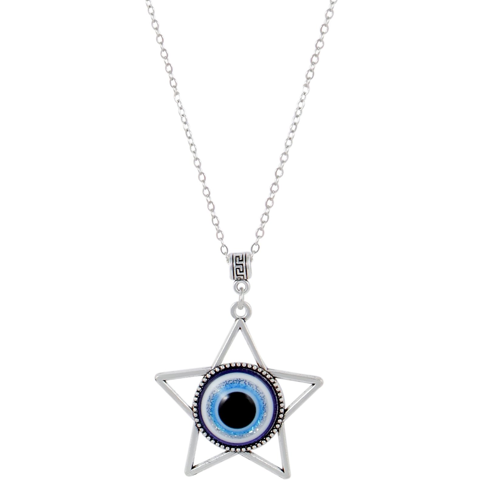 61I0XdaQGTL.jpg Fashion Frill Exclusive Silver Evil Eye Design Chain Pendant Artificial Jewelry Fashion Evil Eye Chain Necklace For Men Boys Gift for Sister - Fast Shipping to USA & Canada - Image 1
