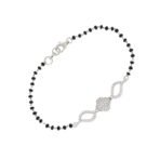 ANAYRA Fine Silver Jewellery Dazzling Clover Pure Silver Mangalsutra Bracelet for Women | Hand Mangalsutra Gift - Fast Shipping to USA & Canada