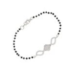 ANAYRA Fine Silver Jewellery Dazzling Clover Pure Silver Mangalsutra Bracelet for Women | Hand Mangalsutra Gift - Fast Shipping to USA & Canada