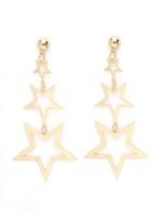 KARATCART Gold Plated Graduating Star Design Dangler Earrings - Fast Shipping to USA & Canada