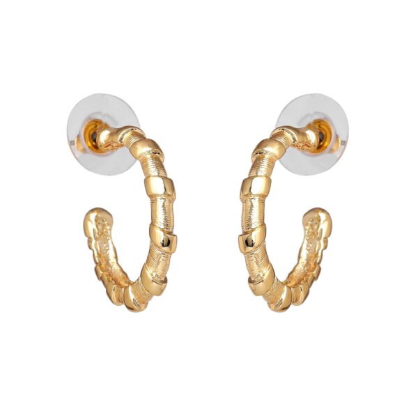Estele Fashion Jewellery Half Hoop Earrings for Women: Gold Plated Modern & Fashionable Lightweight Simple Half Hoop Earrings- Perfect for Office & Smart Casual Wear for Girls & Women-196/701-2NIG ER - Fast Shipping to USA & Canada