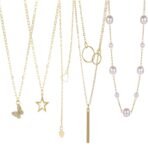 Shining Diva Fashion 5 Pcs Combo Latest Stylish Butterfly Pearl Necklace Jewellery Set for Women Western Pendant Necklace Gifts for Girls (15842np) - Fast Shipping to USA & Canada