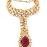 ZAVERI PEARLS Traditional Gold Tone Kundan Ring Bracelet For Women-ZPFK8710 - Fast Shipping to USA & Canada