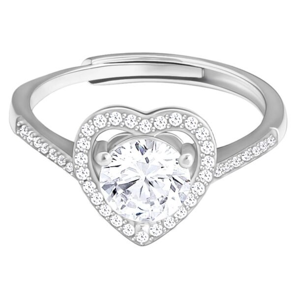 GIVA 925 Silver Silver Zircon Heart's Desire Ring, Adjustable | Gifts for Women and Girls | With Certificate of Authenticity and 925 Stamp | 6 Month Warranty*