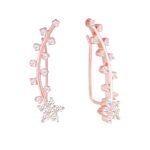 GIVA 925 Silver Rose Gold Floral Branch Ear Cuffs | Gifts for Girlfriend, Gifts for Women and Girls |With Certificate of Authenticity and 925 Stamp | 6 Month Warranty