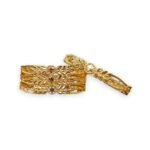 ACCESSHER Gold Plated Handcrafted Kada Bangles with Floral Texture (Set of 4) - Fast Shipping to USA & Canada