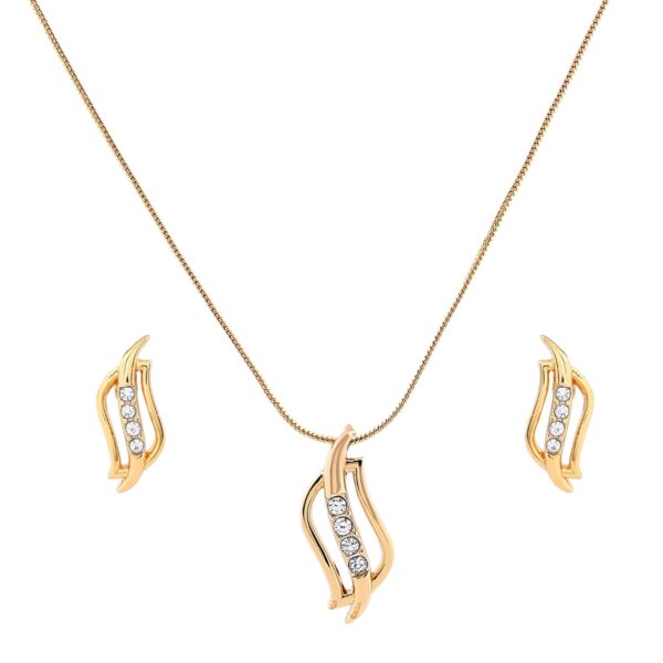 Estele ESTELEGold tone plated Pendant Chain With Earrings - Fast Shipping to USA & Canada