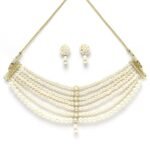 Karatcart Pearl Beaded Kundan Choker Necklace Set for Women - Fast Shipping to USA & Canada