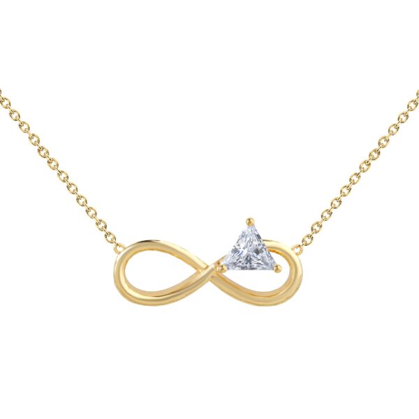 MINUTIAE Infinity Shape Brass Alloy Pendant Charm Necklace Triangle Solitaire Cubic Zirconia Diamond Extendable Chain Gift for Women & Girls - Fast Shipping to USA & Canada
