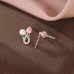 Shining Diva Fashion Latest Stylish Pearl Flower Earrings for Women and Girls (16149er) - Fast Shipping to USA & Canada - Image 5