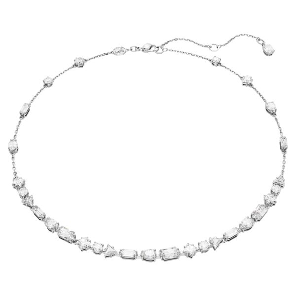 Swarovski Women Mesmera Necklace, Mixed Cuts, Scattered Design, White, Rhodium Plated - Fast Shipping to USA & Canada
