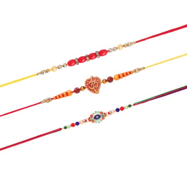 Fashion Frill Mens Rakhi For Brother Set Combo Of 3 | Rakhis For Rakshabandhan | Raksha Bandhan Rakhis (Rk409) - Fast Shipping to USA & Canada