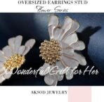 El Regalo Oversized Boho Daisy Flower Earrings- Bridal Statement Enameled Vintage Daisy Flowers Earrings For Haldi, Mehndi and Party - Fast Shipping to USA & Canada - Image 7