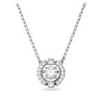 Swarovski Women Sparkling Dance Necklace, Round Cut, White, Rhodium Plated - Fast Shipping to USA & Canada