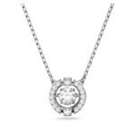 Swarovski Women Sparkling Dance Necklace, Round Cut, White, Rhodium Plated - Fast Shipping to USA & Canada