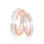 ANAYRA Two Tone 925 Silver Couple Bands for Couple | Stylish Fashion Jewellery Gift - Fast Shipping to USA & Canada