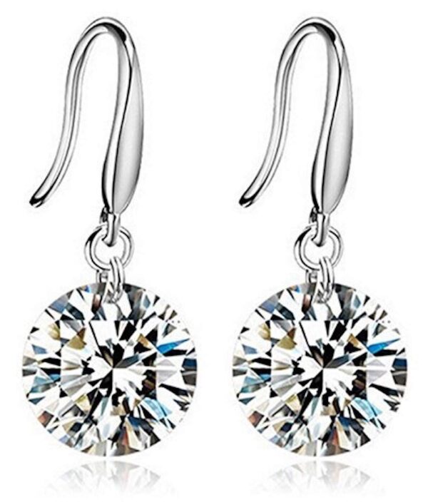 Nilu's Collection Enchanting Light Weight Cubic Zircon Crystal Drop Earrings for Women and Girls, for Daily Use, Office Use - Fast Shipping to USA & Canada