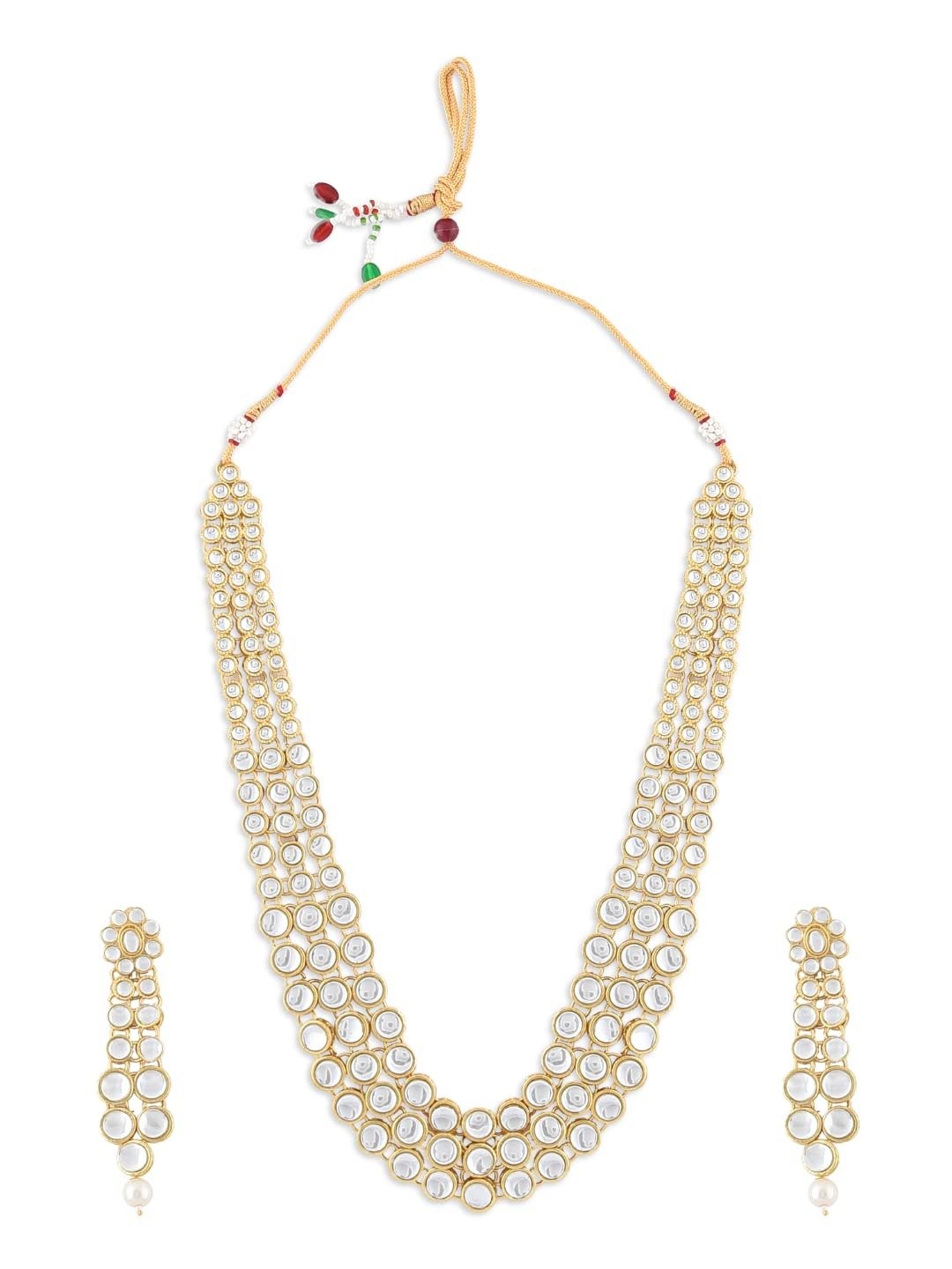 61WYRy9WdiL.jpg ZAVERI PEARLS Women's Traditional Kundan Necklace Set (Gold) -ZPFK8671 - Fast Shipping to USA & Canada - Image 1