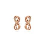 Swarovski Women Hyperbola Stud Earrings, Infinity, White, Rose Gold-Tone Plated - Fast Shipping to USA & Canada