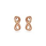 Swarovski Women Hyperbola Stud Earrings, Infinity, White, Rose Gold-Tone Plated - Fast Shipping to USA & Canada
