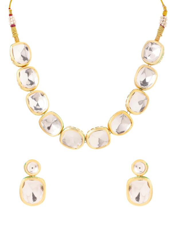 Yellow Chimes Jewellery Set for Women and Girls Traditional Kundan Necklace Set Gold Plated Kundan Choker Necklace Set | Birthday Gift for girls and women Anniversary Gift for Wife - Fast Shipping to USA & Canada