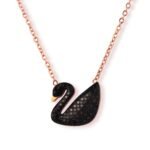 Sun Goddess Swarovski inspired Black Swan Rose Gold Necklace Waterproof & Anti Tarnish Jewellery For Women Rose Gold Jewellery Anti Tarnish Necklace Swarovski Crystal Jewellery 18K Rose Gold Plated - Fast Shipping to USA & Canada