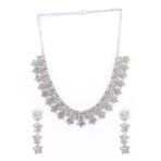 ACCESSHER Silver Plated Star Design Rhinestone Necklace Set with Earrings - Fast Shipping to USA & Canada