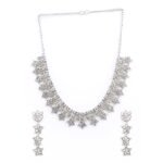 ACCESSHER Silver Plated Star Design Rhinestone Necklace Set with Earrings - Fast Shipping to USA & Canada