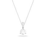 Swarovski Solitaire Pendant, Round Cut, White, Rhodium Plated For Womens - Fast Shipping to USA & Canada