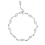 Estele Rhodium Plated Twisted Design Bracelet for Girls and Women's - Fast Shipping to USA & Canada