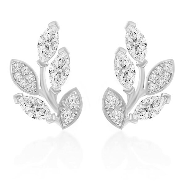 MINUTIAE Vine Shape Pendant Necklace Chain Bracelet And Earring Jewellery Combo Set With Solitaire Crystal Diamond For Women and Girls - Fast Shipping to USA & Canada