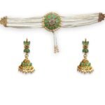 ACCESSHER Pearl Beads Floral Pendant Choker Necklace Set with Earrings - Fast Shipping to USA & Canada