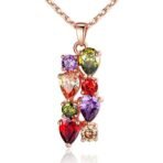 Yellow Chimes Chain Pendant for Women Multicolor Pendant Swiss Cubic Zirconia 18K Rose Gold Plated Pendant for Women and Girls. - Fast Shipping to USA & Canada