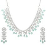 YouBella Jewellery for Women Celebrity Inspired American Diamond Studded Necklace Jewellery Set with Earrings for Girls and Women - Fast Shipping to USA & Canada