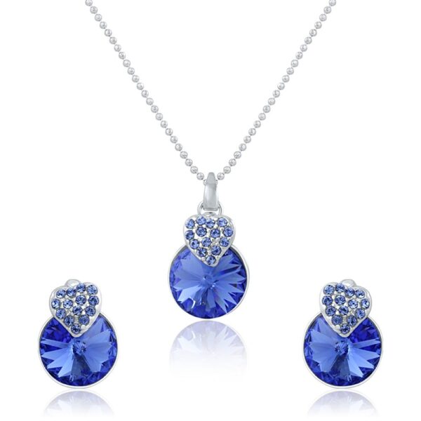Mahi Rhodium Plated Strawberry Pendant Set Made with Swarovski Elements for Women NL1104089RPAR - Fast Shipping to USA & Canada